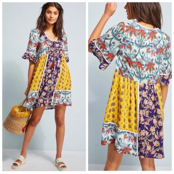 Anthropologie Dresses & Skirts - BNWT ANTHROPOLOGIE Patchwork Trapeze Dress Size S